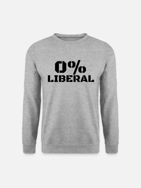 0% liberaler Nullprozent liberal anti liberal - Unisex Pullover - Weißgrau meliert