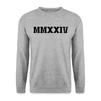 Class of 2024 MMXXIV Senior Graduation Senior 20 - Unisex Sweatshirt - salt & pepper - Front - Alina (178cm) & Michal (187cm)
