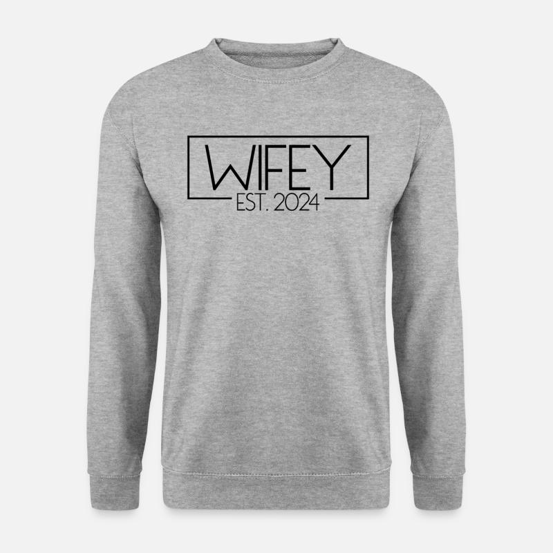 Wifey Est. 2024 Matching Ehepaar verheiratet 2024w - Unisex Pullover - Weißgrau meliert