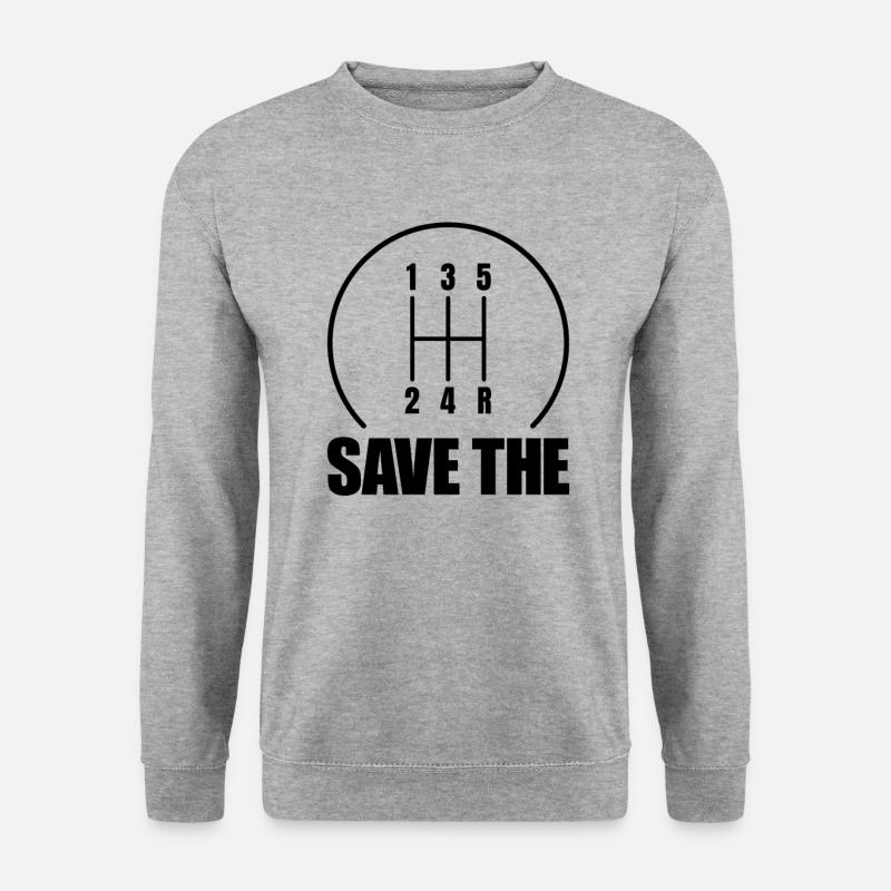Speichern Sie den Schaltwagen -Schaltschaltschicht - Unisex Pullover - Weißgrau meliert