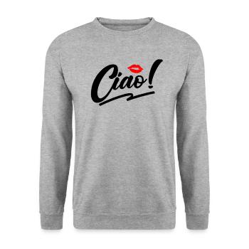 Ciao Italienisch Hallo Auf Wiedersehen besuchen Si - Unisex Pullover - Weißgrau meliert - Vorne - Alina (178cm) & Michal (187cm)