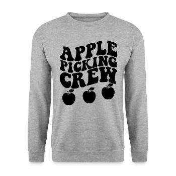 Apple Picking Crew Apple Orchard Apple Picking - Unisex Pullover - Weißgrau meliert - Vorne - Alina (178cm) & Michal (187cm)