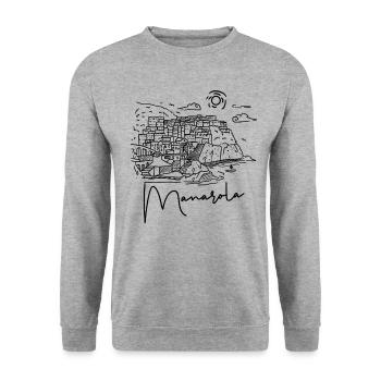 Manarola Italien Europa Urlaub Le Cinque Terre - Unisex Pullover - Weißgrau meliert - Vorne - Alina (178cm) & Michal (187cm)