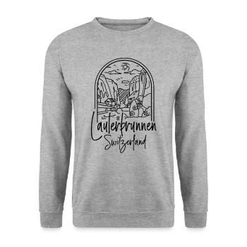 Lauterbrunnen Schweiz Europa Urlaub - Unisex Pullover - Weißgrau meliert - Vorne - Alina (178cm) & Michal (187cm)