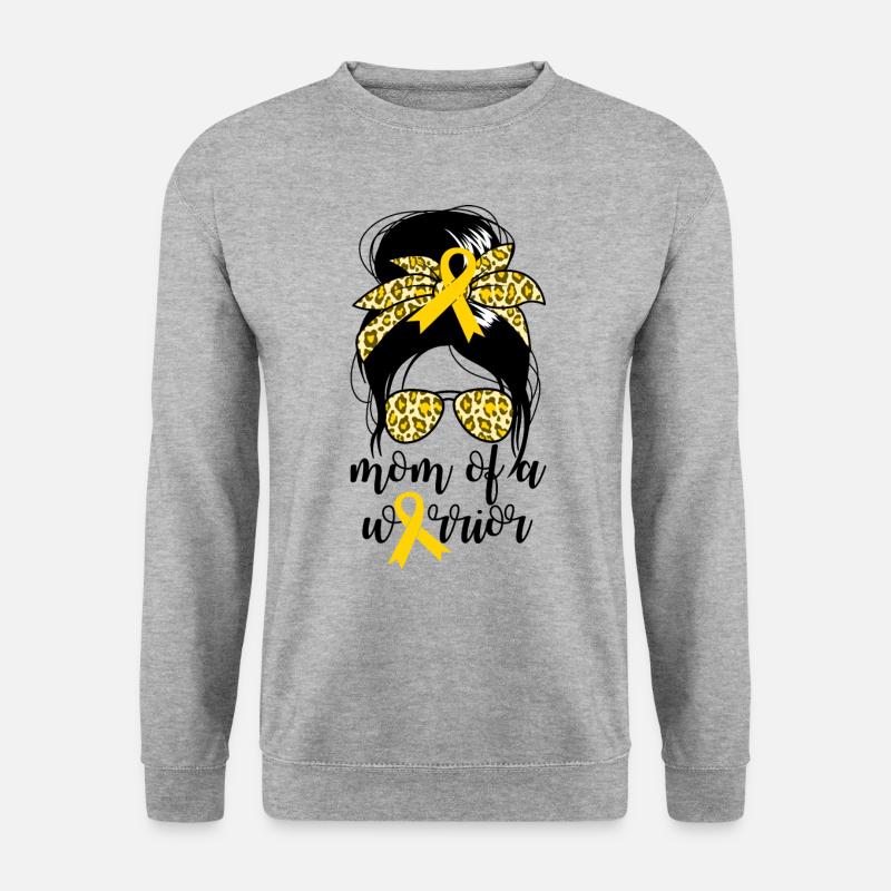 Mutter eines KriegerkrebskrebsbewusstseinsMutter e - Unisex Pullover - Weißgrau meliert