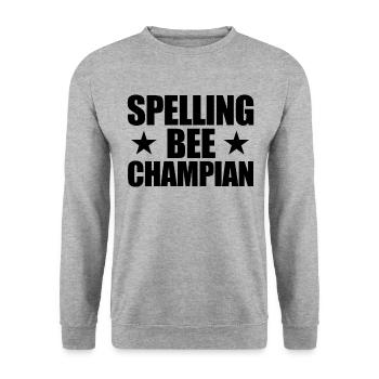 Spelling Bee Champian Misplaced Funny Sc - Unisex Sweatshirt - salt & pepper - Front - Alina (178cm) & Michal (187cm)