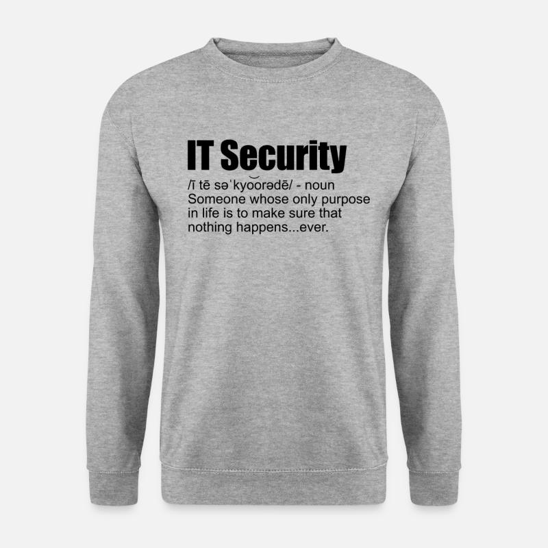 IT -Sicherheitsdefinition lustige Cybersicherheit - Unisex Pullover - Weißgrau meliert