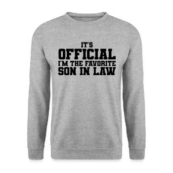 Es ist offiziell, ich bin der beliebteste Schwiege - Unisex Pullover - Weißgrau meliert - Vorne - Alina (178cm) & Michal (187cm)
