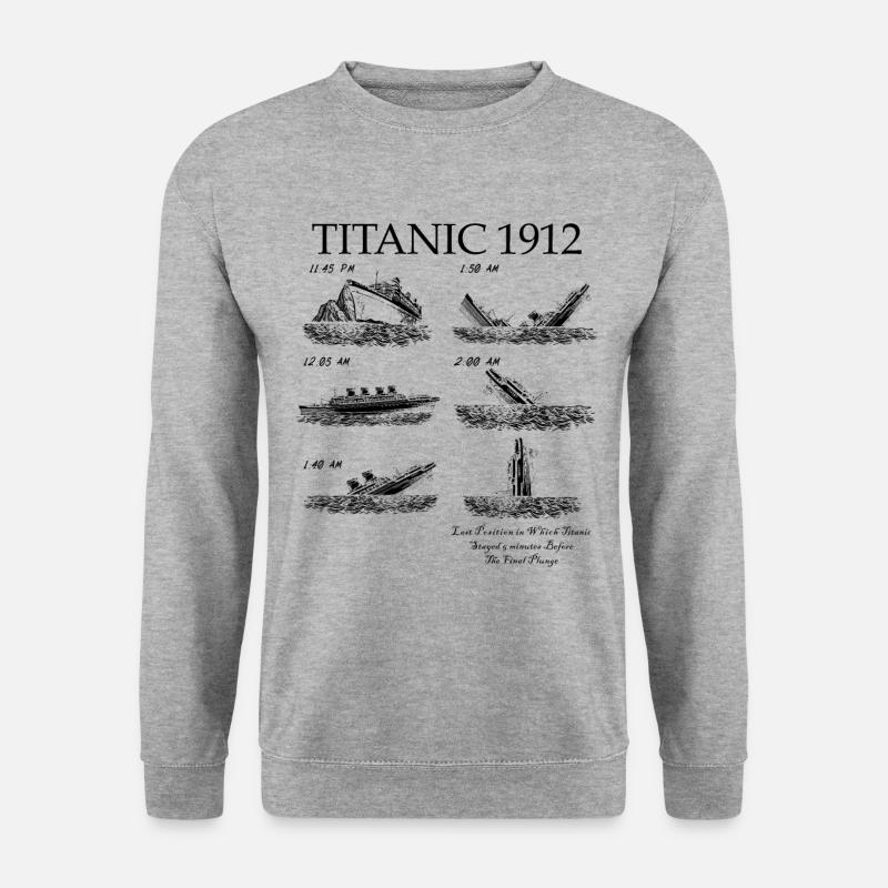 Titanic 1912 Titanic Untergehende Titanic - Unisex Pullover - Weißgrau meliert