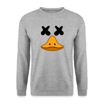 X Eyes Goose Hunting Season Goose Hunter - Unisex Pullover - Weißgrau meliert - Vorne - Alina (178cm) & Michal (187cm)