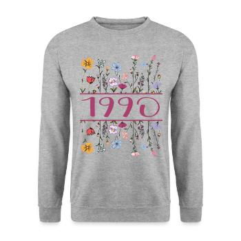 1990 Legendär Seit 1990 Geburtstag 1990 Frauen - Unisex Pullover - Weißgrau meliert - Vorne - Alina (178cm) & Michal (187cm)