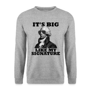 Es ist so groß wie meine Signatur AP US History Ha - Unisex Pullover - Weißgrau meliert - Vorne - Alina (178cm) & Michal (187cm)