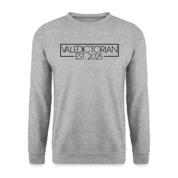Jahrgangsbester 2025, Abschluss 2025 Jahrgangsbest - Unisex Pullover - Weißgrau meliert - Vorne - Alina (178cm) & Michal (187cm)