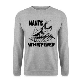 Mantis-Flüsterer, Entomologe, Jungen, Gottesanbete - Unisex Pullover - Weißgrau meliert - Vorne - Alina (178cm) & Michal (187cm)