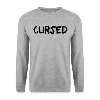 Verfluchter Gothic Schwarzer Humor Ästhetischer Go - Unisex Pullover - Weißgrau meliert - Vorne - Alina (178cm) & Michal (187cm)