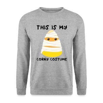 Das ist mein kitschiges Kostüm, Mama Candy Corn - Unisex Pullover - Weißgrau meliert - Vorne - Alina (178cm) & Michal (187cm)