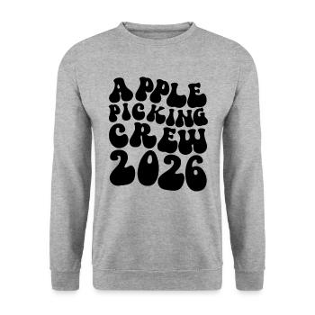 Apple Picking Crew 2026 Orchard Apple Picking Crew - Unisex Sweatshirt - salt & pepper - Front - Alina (178cm) & Michal (187cm)