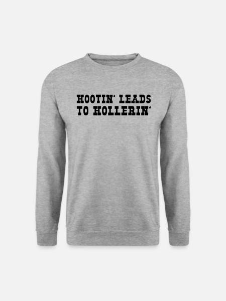 Das Gejohle führt zum brüllenden Land Hootin Holle - Unisex Pullover - Weißgrau meliert