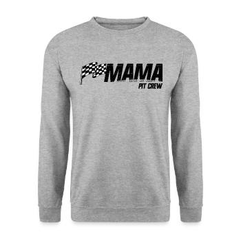 Pit Crew Mama Race Geburtstag Familie Racing Mama - Unisex Pullover - Weißgrau meliert - Vorne - Alina (178cm) & Michal (187cm)