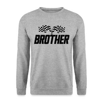 Passender Familien-Racing-Geburtstag, Pit-Crew-Bru - Unisex Pullover - Weißgrau meliert - Vorne - Alina (178cm) & Michal (187cm)