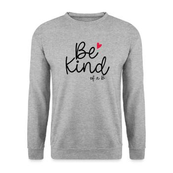Be Kind Of A B Funny Women's Be Kind Of A B - Unisex Pullover - Weißgrau meliert - Vorne - Alina (178cm) & Michal (187cm)