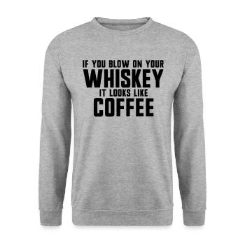 Lorsque vous soufflez sur votre whisky, on dirait - Sweat-shirt Unisexe - gris chiné - Devant - Alina (178cm) & Michal (187cm)