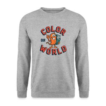 Color Our World : Lecture d’été rat de bibliothèque pour S - Sweat-shirt Unisexe - gris chiné - Devant - Alina (178cm) & Michal (187cm)