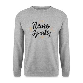 Neuro Sparkly Neurodiversity Autism Awareness - Unisex Sweatshirt - salt & pepper - Front - Alina (178cm) & Michal (187cm)