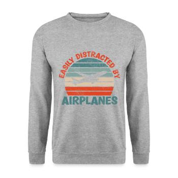 Slightly by Airplan Funny - Unisex Sweatshirt - salt & pepper - Front - Alina (178cm) & Michal (187cm)