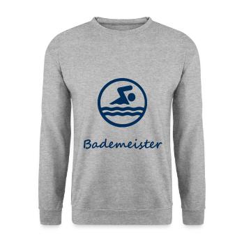 Bademeister - Unisex Pullover - Weißgrau meliert - Vorne - Alina (178cm) & Michal (187cm)