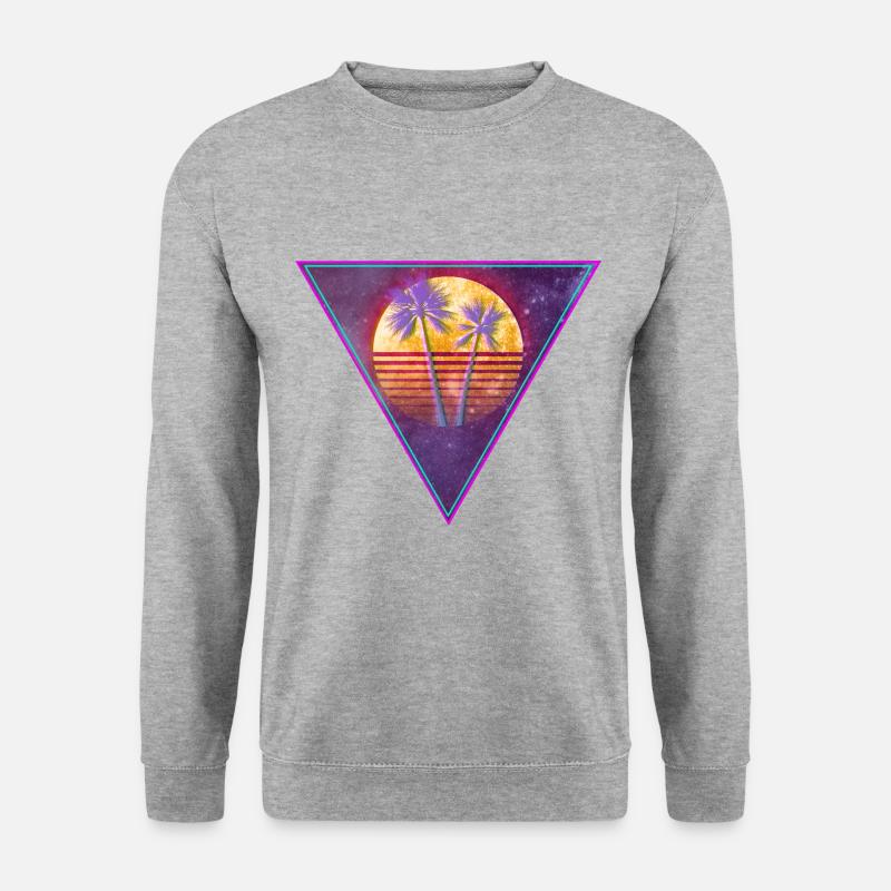 Retro Triangle - Unisex Pullover - Weißgrau meliert