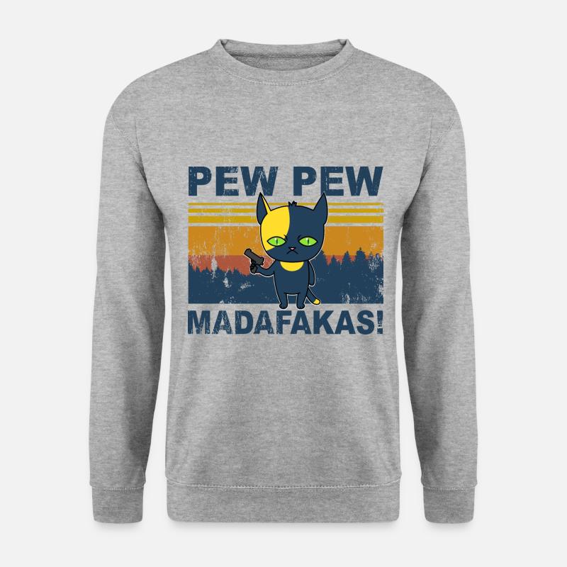 Cat Pew Pew - Unisex Sweatshirt - salt & pepper
