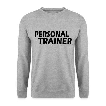 Personal trainer - Unisex Sweatshirt - salt & pepper - Front - Alina (178cm) & Michal (187cm)