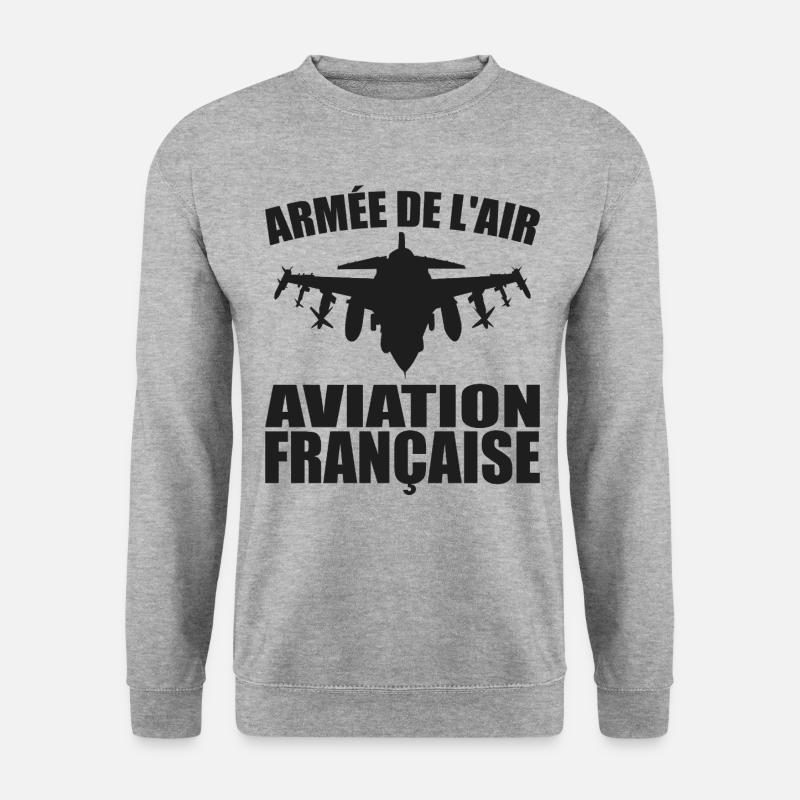 Französische Luftwaffe - Unisex Pullover - Weißgrau meliert