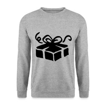 Schachtel Geschenk / gift box - present - Unisex Pullover - Weißgrau meliert - Vorne - Alina (178cm) & Michal (187cm)
