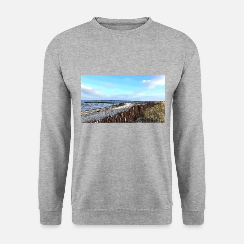 Nordsee - Unisex Pullover - Weißgrau meliert
