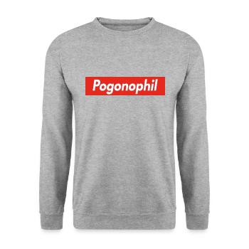 Pogonophil - Sweat-shirt Unisexe - gris chiné - Devant - Alina (178cm) & Michal (187cm)