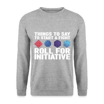 Pen and Paper for RPG Gaming Father - Unisex Sweatshirt - salt & pepper - Front - Alina (178cm) & Michal (187cm)