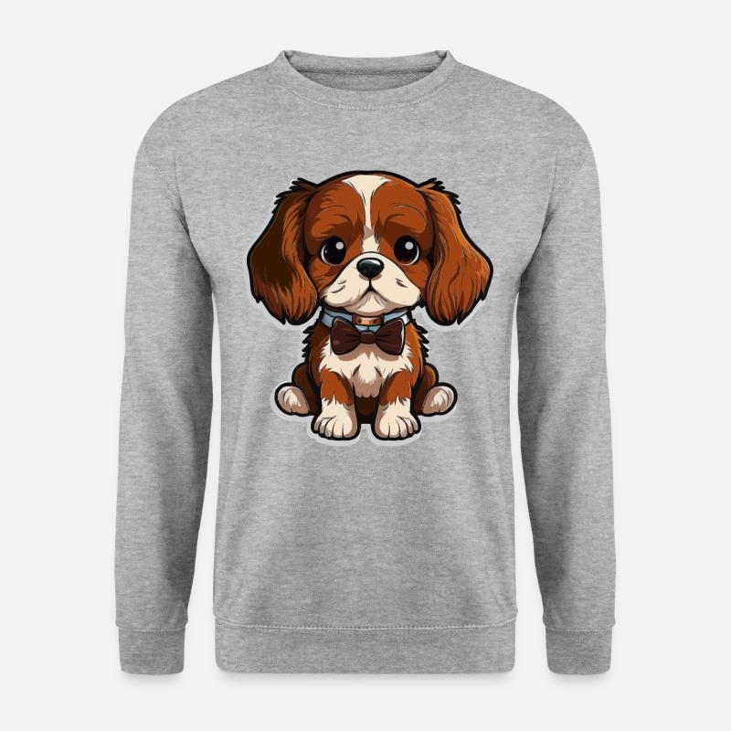 Eleganter Welpe - Unisex Pullover - Weißgrau meliert