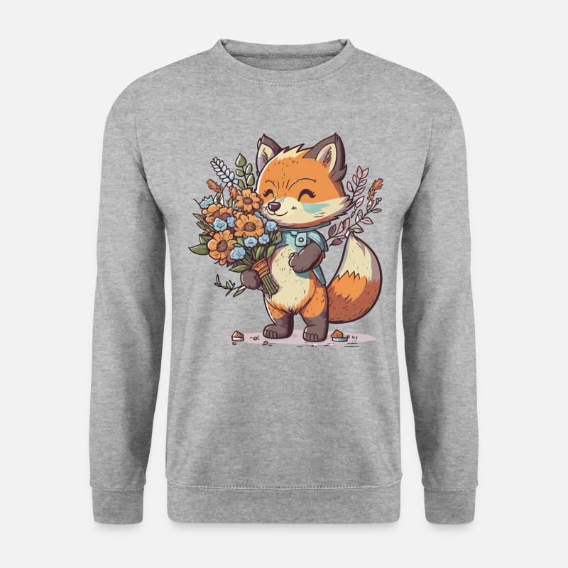 Fuchsige Liebe - Unisex Pullover - Weißgrau meliert