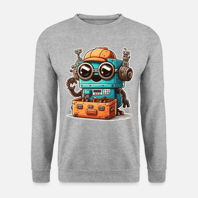 Ingenieur-Bot - Unisex Pullover - Weißgrau meliert