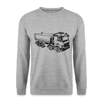 Dump truck 4 trucks Tipper Truck ciężarówka camion - Unisex Sweatshirt - salt & pepper - Front - Alina (178cm) & Michal (187cm)
