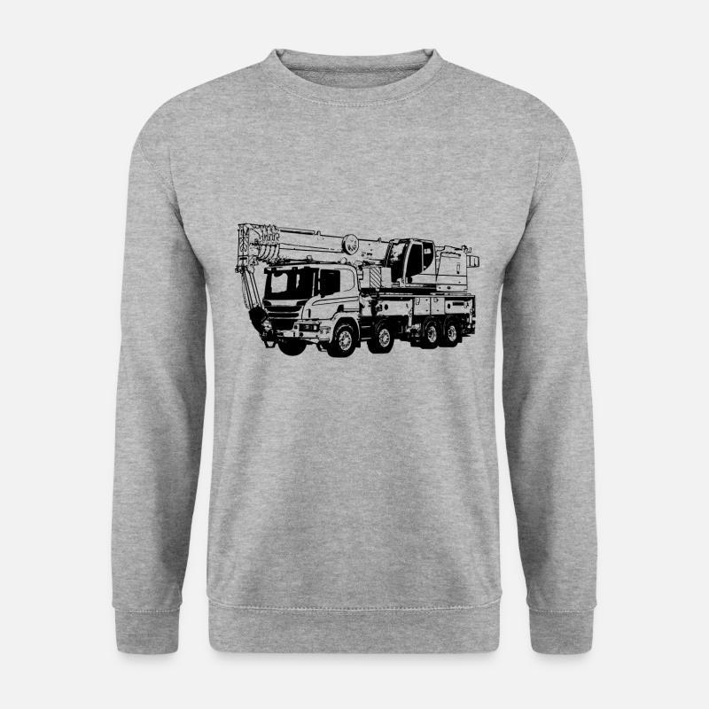 Kran Mobilkran Schnellläufer 1060 60 LKW LTF - Unisex Pullover - Weißgrau meliert
