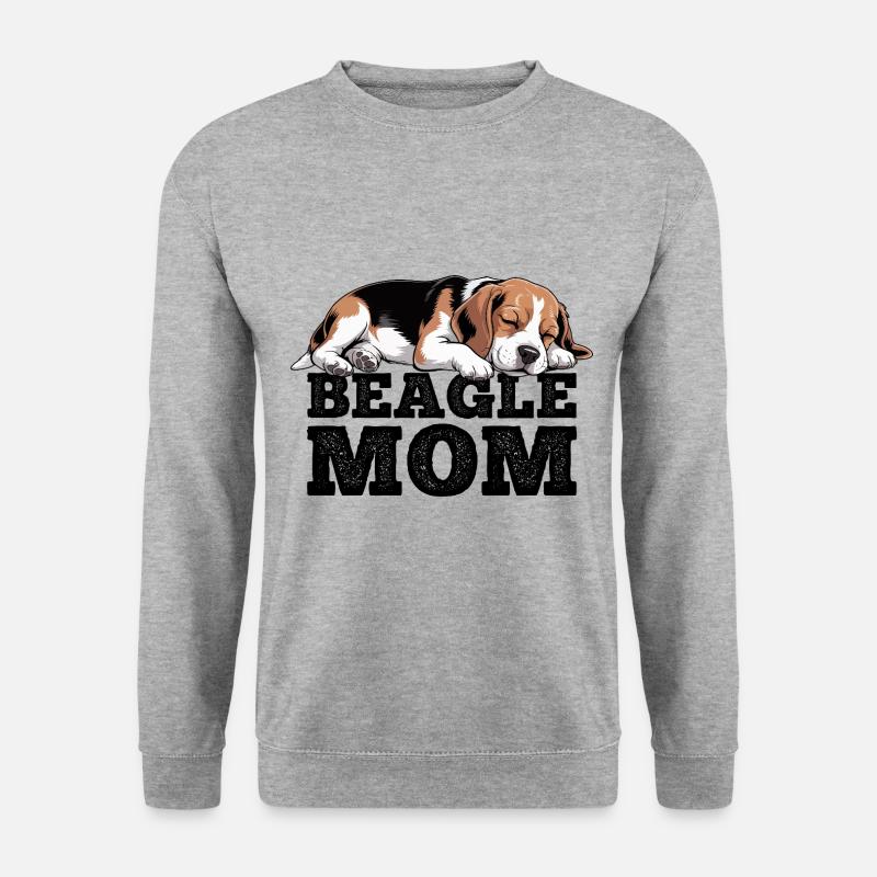 Beagle Mama - Unisex Pullover - Weißgrau meliert