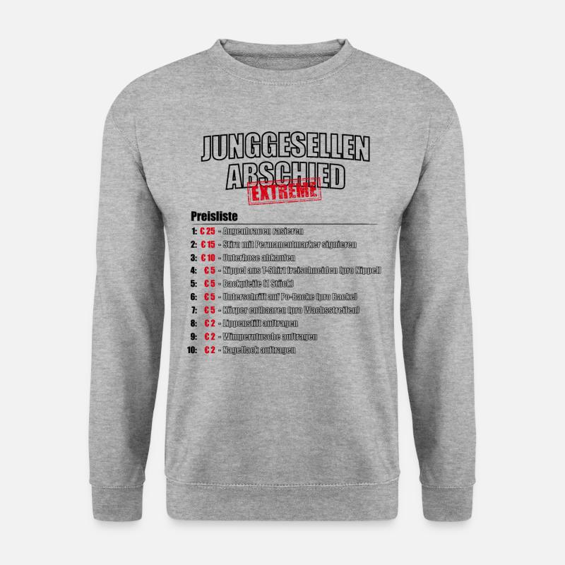 Junggesellenabschied Bräutigam EXTREME - schwarz - Unisex Pullover - Weißgrau meliert