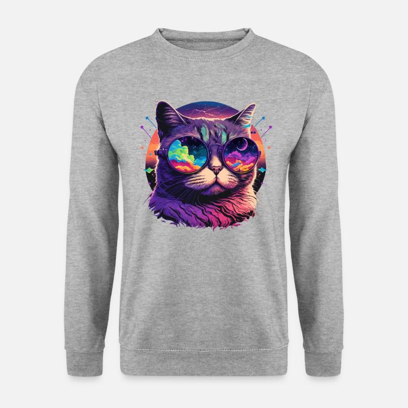 Elektronisch - Unisex Pullover - Weißgrau meliert