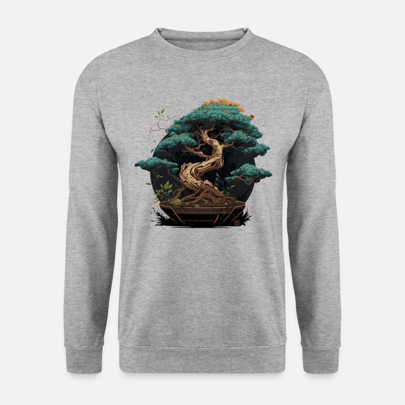 Miniaturbaum - Unisex Pullover - Weißgrau meliert