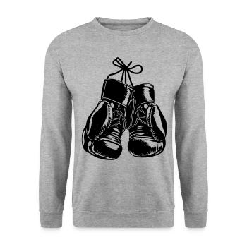 Boxing Gloves Symbol Boxing Sports - Unisex Sweatshirt - salt & pepper - Front - Alina (178cm) & Michal (187cm)