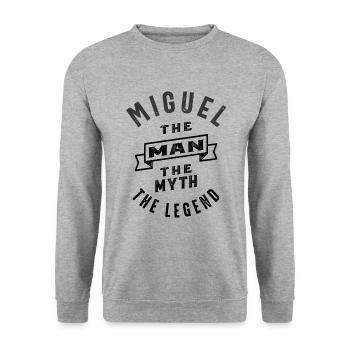 Miguel Personalized Name Birthday Gift - Unisex Sweatshirt - salt & pepper - Front - Alina (178cm) & Michal (187cm)