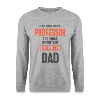 Papa und Professor Job Titel Geschenk - Unisex Pullover - Weißgrau meliert - Vorne - Alina (178cm) & Michal (187cm)